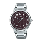 Casio, Men's Watch Analog, Brown Dial Silver Stainless Steel Band, MTP-E145D-5B1DF